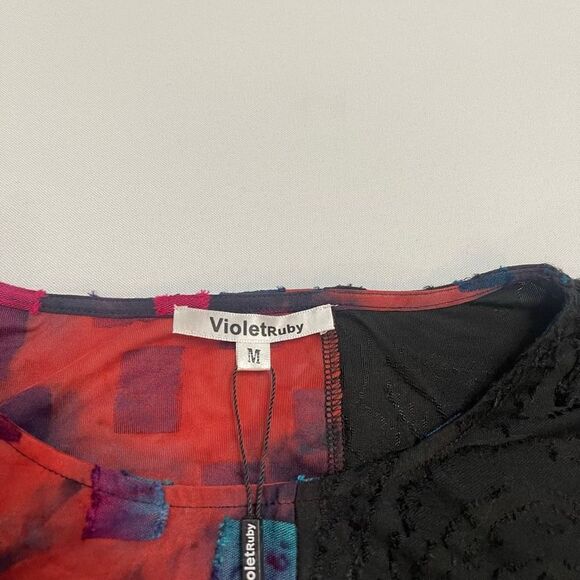 NWT Violet Ruby Top Blouse Lagenlook Stained Glass Size Medium New - Picture 10 of 10